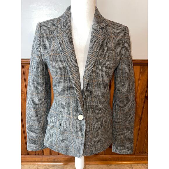 Zara Gray Plaid Blazer - Picture 1 of 10